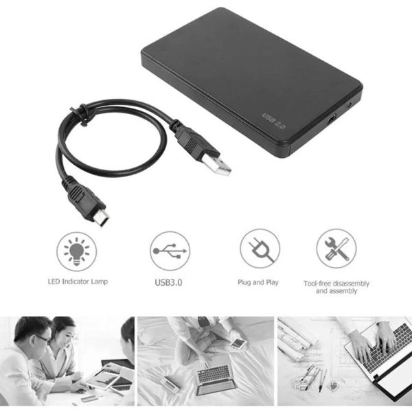 USB 2.0 2.5 Inch SATA to USB External Hard Drive Enclosure HDD / SSD, Hard Disk Box - Image 2