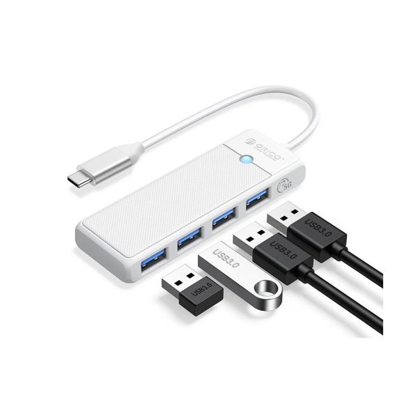 Orico Type-C Male to Quad USB Female White Hub