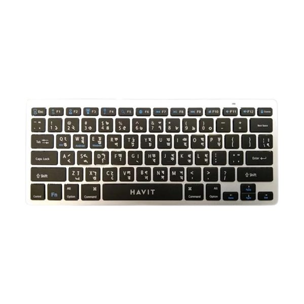 Havit KB220BT Silver-Black Bluetooth Mini Keyboard with Bangla